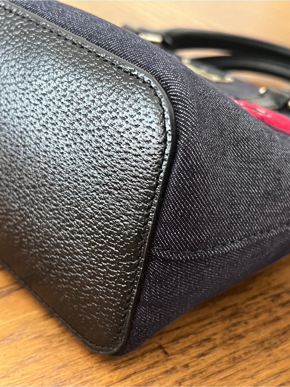 kate spade Grove Street Carli Poppy Denim Satchel Crossbody - Picture 8 of 12